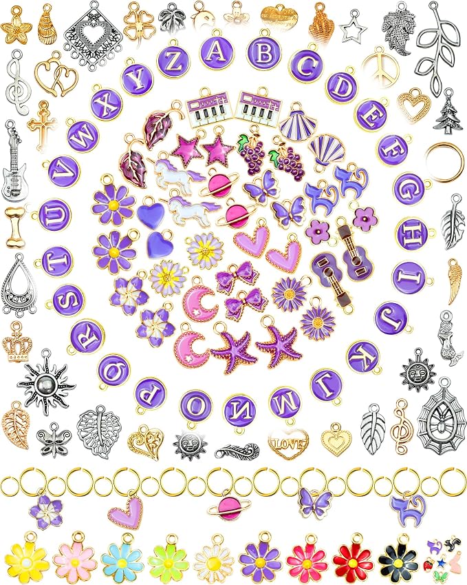 FIVEIZERO 216PCS Charms for Jewelry Making, Enamel Blacelet Charms Kit | by FIVEIZERO