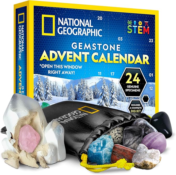 NATIONAL GEOGRAPHIC 2026 Gemstone Advent Calendar by BlueMarbleToys