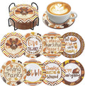 8 Pcs Thanksgiving Day Fall Diamond Coasters Kits by cumule