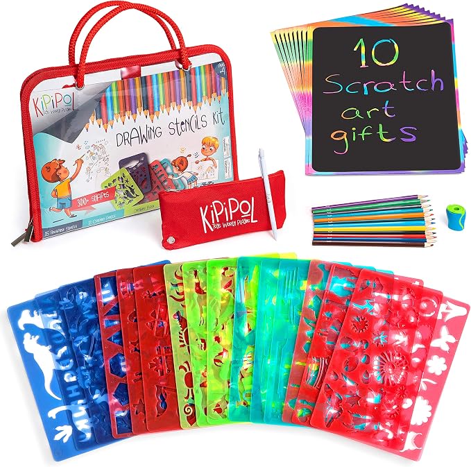 Kipipol 63 Pcs Drawing Stencils by TOYSWORTHPLAYING