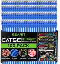 GearIT 100-Pack, Cat5e Ethernet Patch Cable 1 Foot - Snagless RJ45 Computer LAN Network Cord, Blue