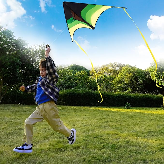 SYNCFUN Large Delta Kite Gradient Green– Easy to Fly - Image 5