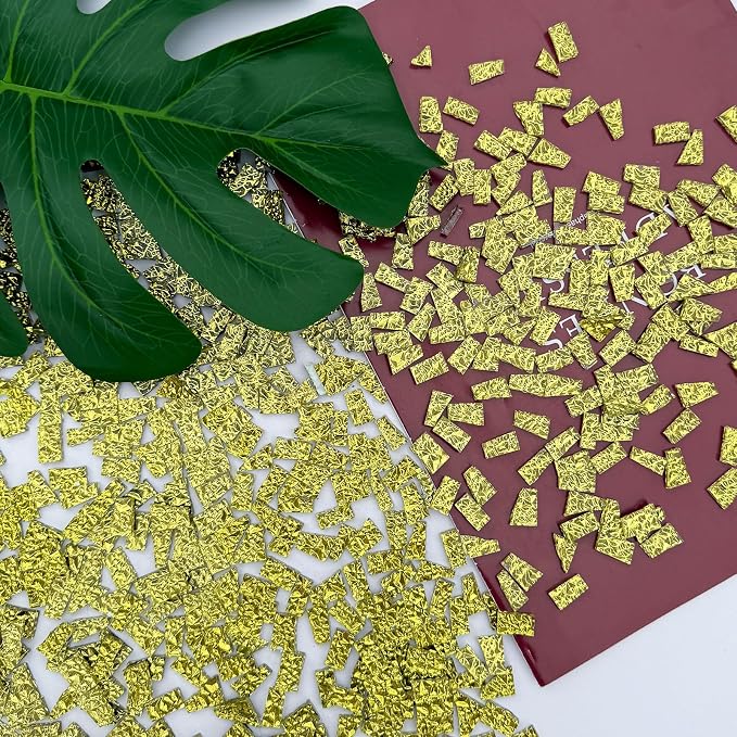 LITMIND 1.1LB Glod Textured Irregular Glass Mosaic Tiles - Image 2