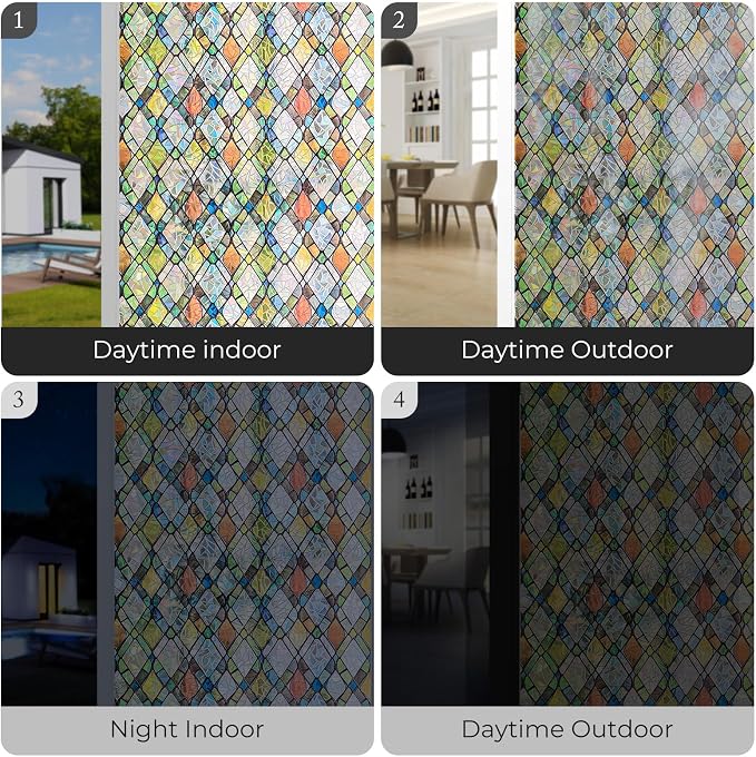ADD.HERES Window Privacy Film, Stained Glass Decorative Static Cling, Removable - Image 6