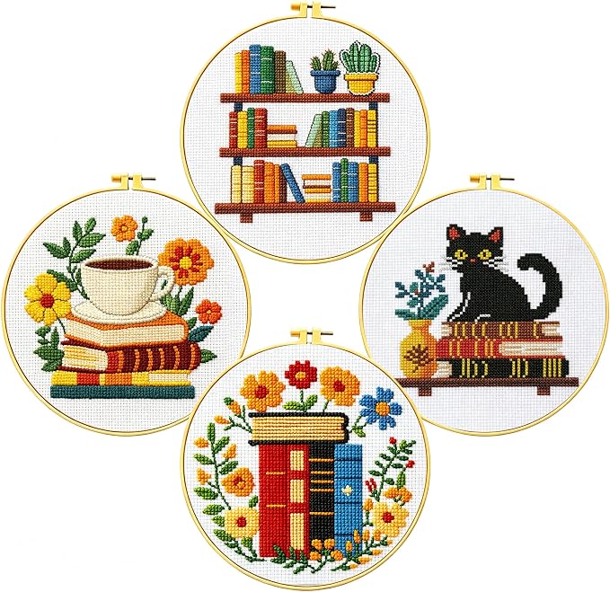 Zhenqing 4 Themes Cross Stitch Kit Set by ZhenqingHomeFlagship