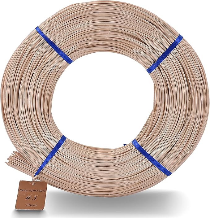 VFULIE Basket Round Reed #3 2mm 1-Pound Coil Basket Weaving Cane by VFULIE