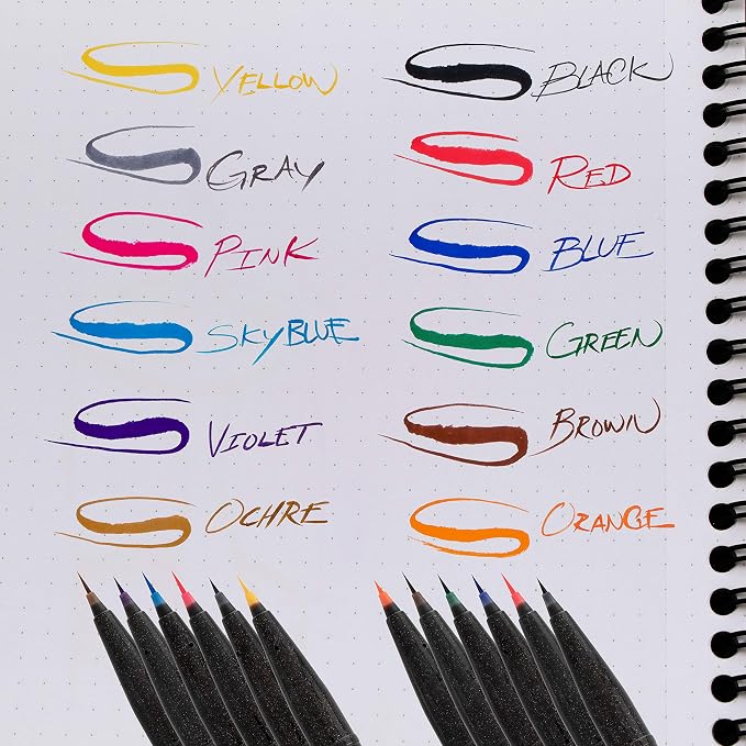 Pentel Arts Sign Pen Micro Brush Tip, 12-PK Plastic Box - Image 7
