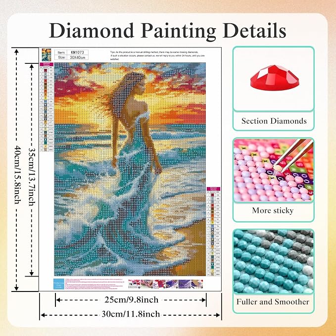 Ocean Wave Woman Diamond Painting Kit - Image 6