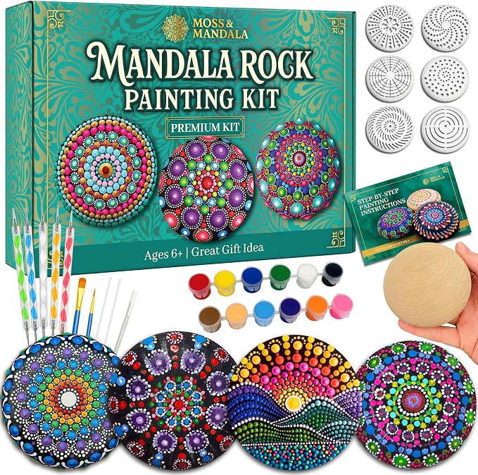 Mandala Rock Painting Kit – Mandala Dotting Tools Set by WOOODLIFY