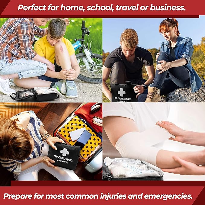 M2 BASICS Professional 300 Piece (40 Unique Items) First Aid Kit | Home, Car, Business, Travel | Medical Kit, Emergency Kit