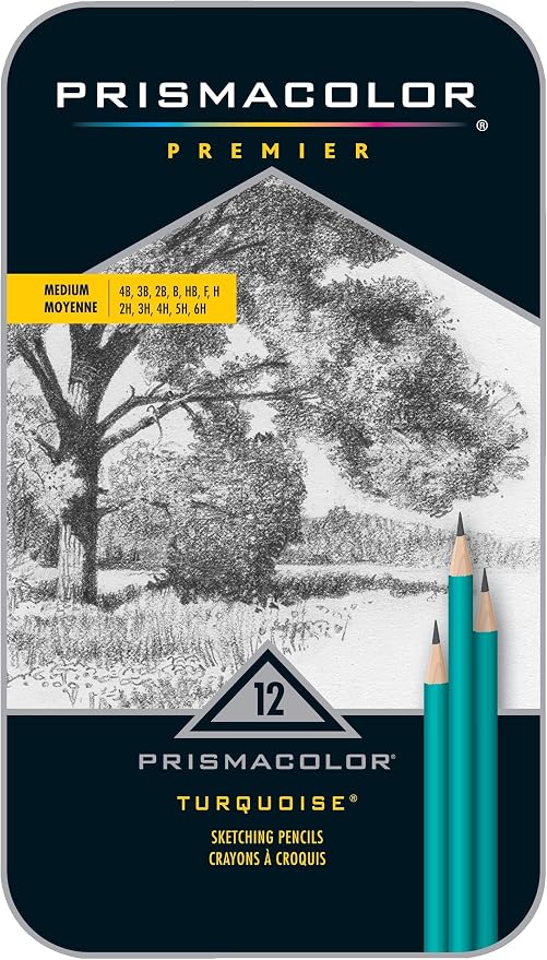 Prismacolor Premier Turquoise Graphite Sketching Pencils, Medium Leads - Image 8