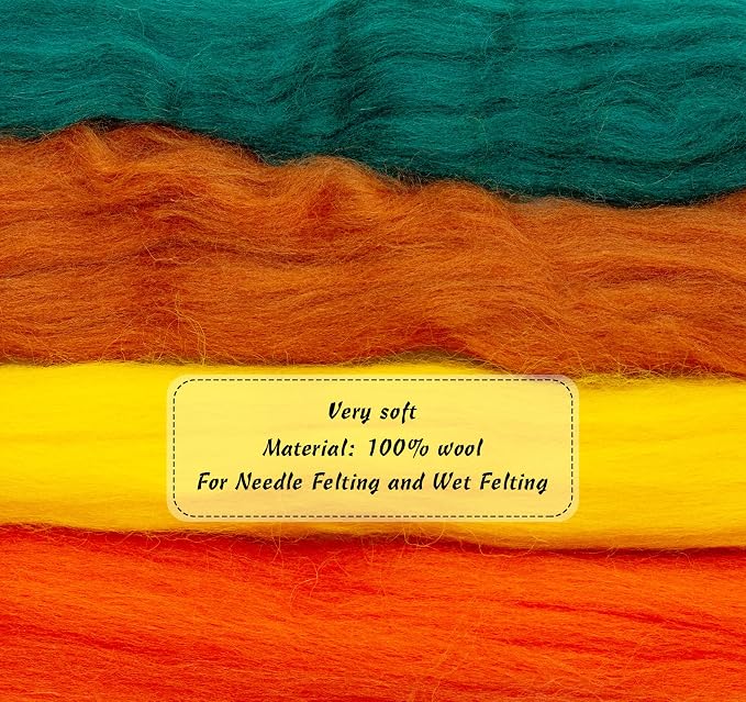 20 Colors Wool Roving 10g per, 7.05oz Total Needle FeltingWool DIY Craft | - Image 4