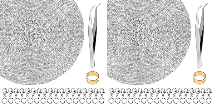 50 Feet Stainless Steel Chains for Jewelry Making, Anezus Jewelry Chain Bulk by anezus