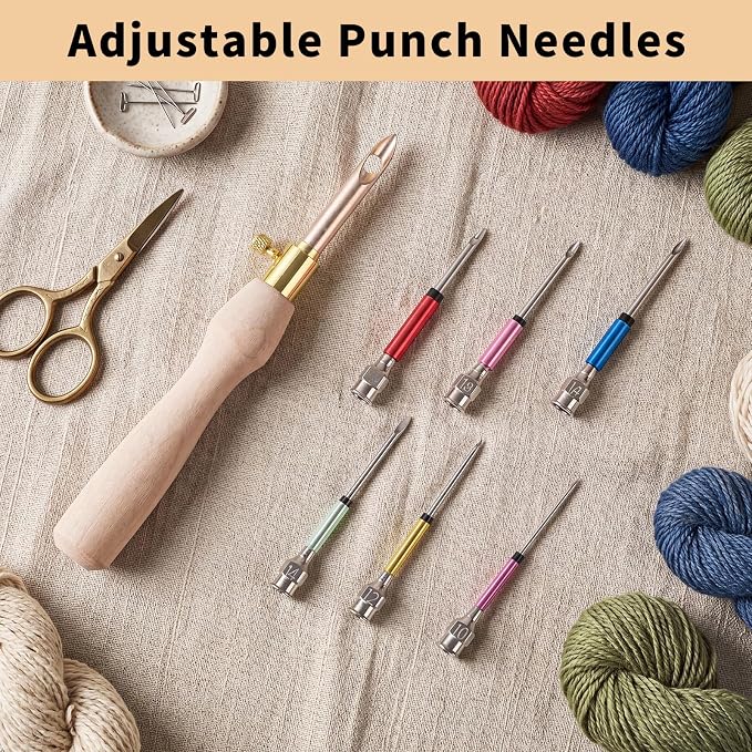 14 Pcs Punch Needle Kit with Storage Box, Adjustable Punch Needle Tool Includes - Image 3