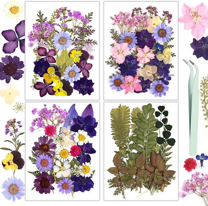 Dried Flowers, Resiners 100Pcs Pressed Flowers by Resiners