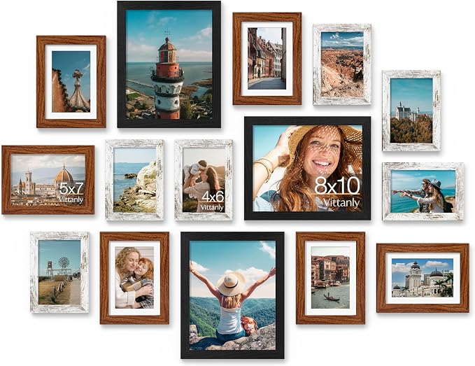 Vittanly 15 Pack Picture Frames Collage Wall Decor by Vittanly