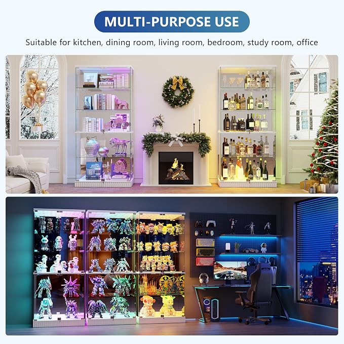 Glass Display Cabinet with RGB Lights - Image 8