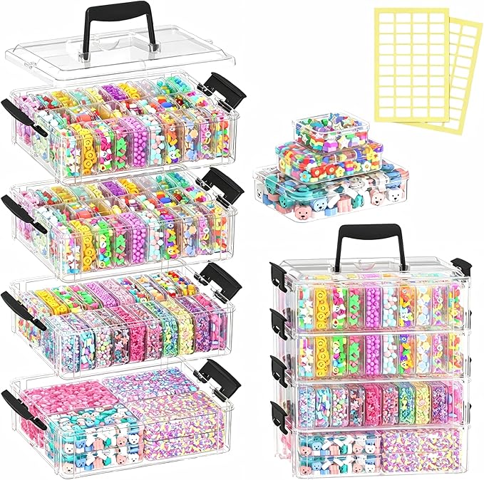 Stackable Bead Storage Organizer, 88 Small Plastic Containers - Image 2