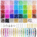 Funtopia Glass Beads Bracelet Making Kit, 34 Colors Round Crystal Beads by Funtopia