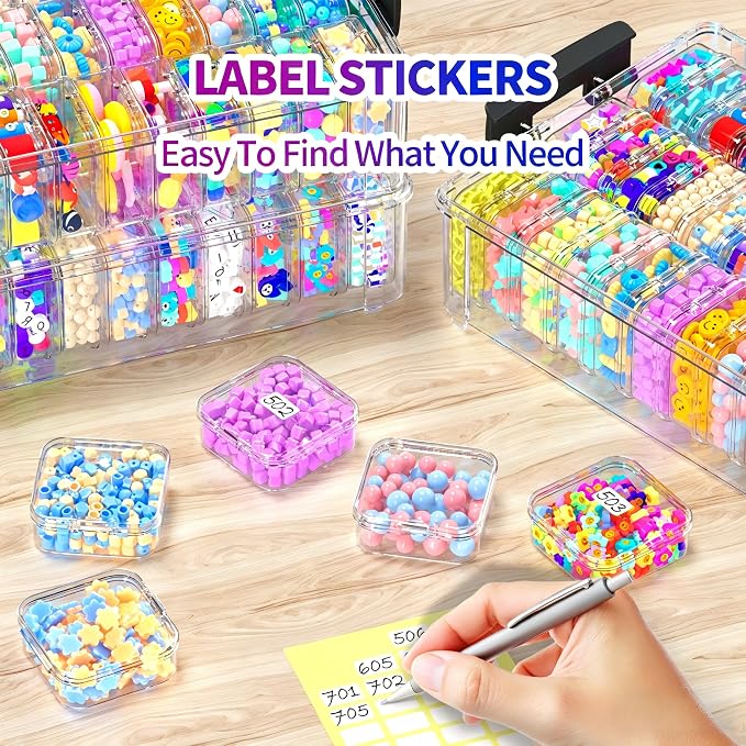 Bead Organizer Box 120 Pcs, 4-Tier Large Capacity Stackable Bead Storage - Image 4