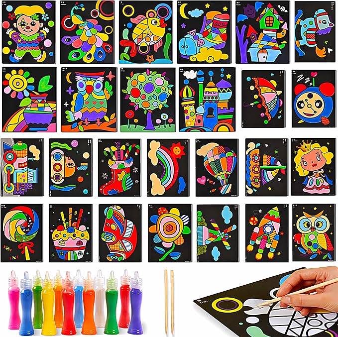 RivanPal Colorful Sand Art Kit Crafts, 26 Different Cartoons by Unknown