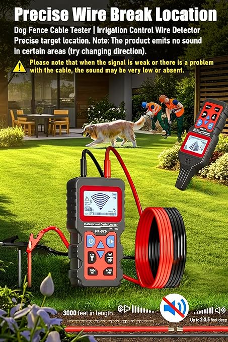 NF-826 Underground Wire Locator Circuit Tracker 12-400V AC/DC, locates Circuit Breakers, fuses, Wires, Short Circuits, Open Circuits, Ceiling/Wall/Dog Fence Cables, Irrigation Control Lines