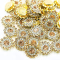 14mm 150pcs Crystals Champagne Glass Gems Sew on Rhinestones, Metal Base Claw by Unknown