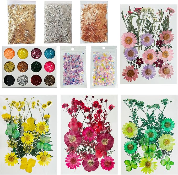 Woohome Natural Dried Pressed Flowers Leaves by Woohome