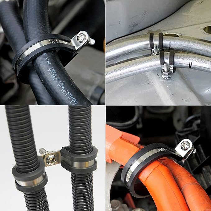20 PCS 1 Inch Cable Clamps, 304 Stainless Steel Cable Clamps, Insulated Clamp, Hose Clamp, Pipe Clamp, Sturdy Clamp, and Wire Clamp by RTHIEAI