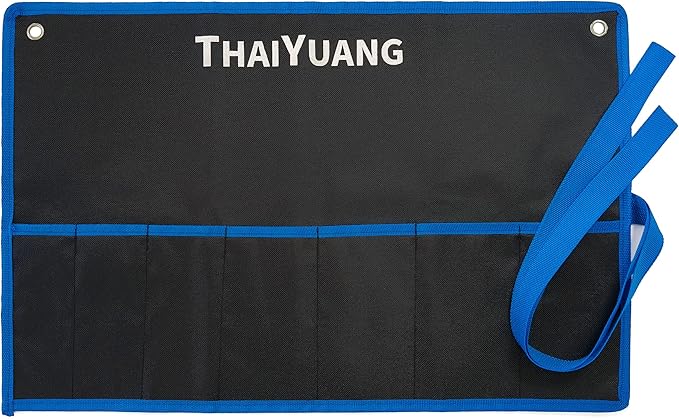 7 Pockets Tool Pouch Roll-Up Storage Bag for Hand Tools or Wrench Heavy Duty Canvas Bag Organizer