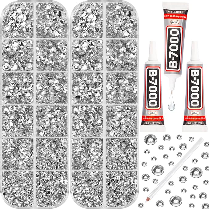 11000PCS Silver Clear Rhinestones by Worthofbest