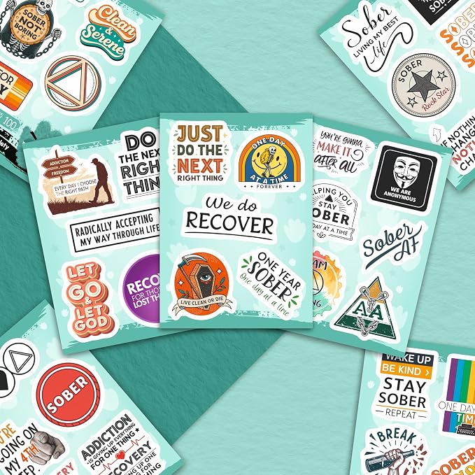 100Pcs Sobriety Stickers Bulk for Water Bottle, Laptop - Image 7