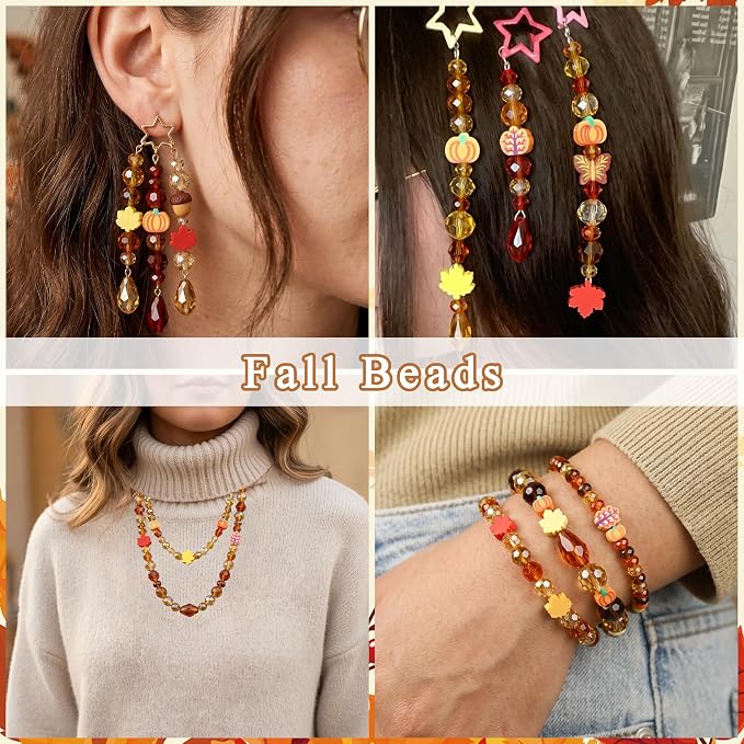 ZHIYUXI 1150PCS Orange Beads Fall Beads - Image 4
