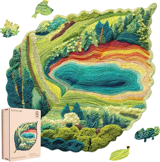 MYS A·U·R Wooden Puzzles for Adults, Serene Lake Jigsaw Puzzle 200pcs, by MYSA%C2%B7U%C2%B7R