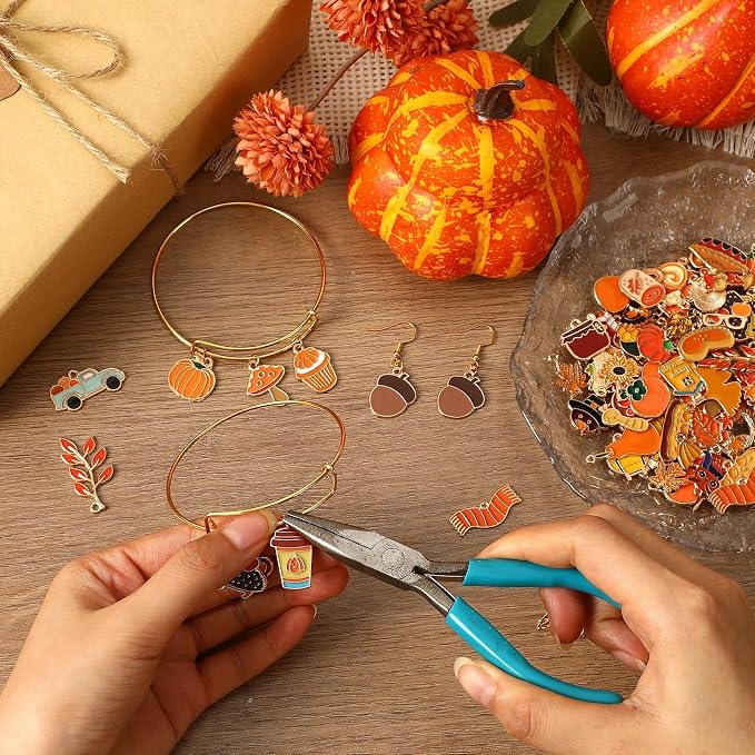SANNIX 110Pcs/55 Pairs Fall Charms, Thanksgiving Charms - Image 5