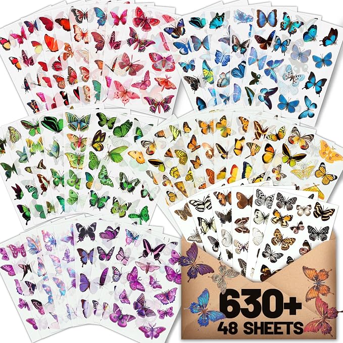 Arme Butterfly Stickers, Flower Stickers by Arme