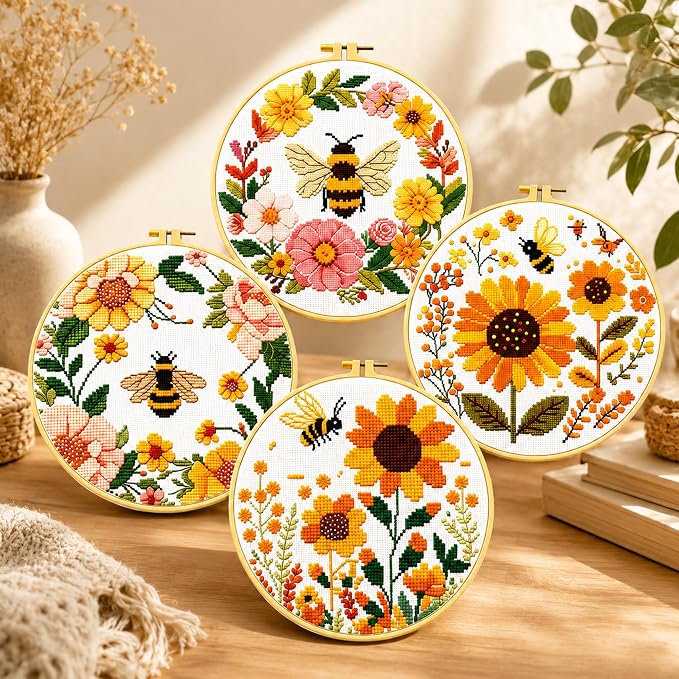 Zhenqing Bee & Flower Garden Cross Stitch Kit - Image 2