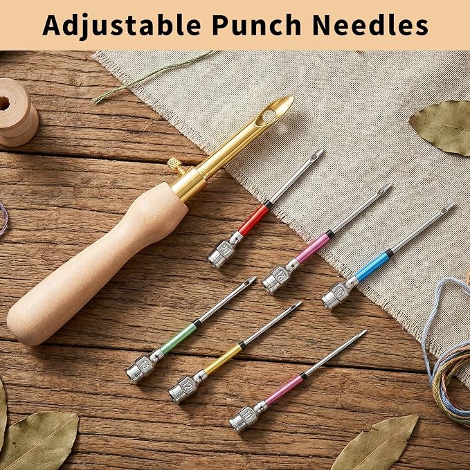14 Pcs Punch Needle Kit with Storage Box, Adjustable Punch Needle Tool Includes - Image 3