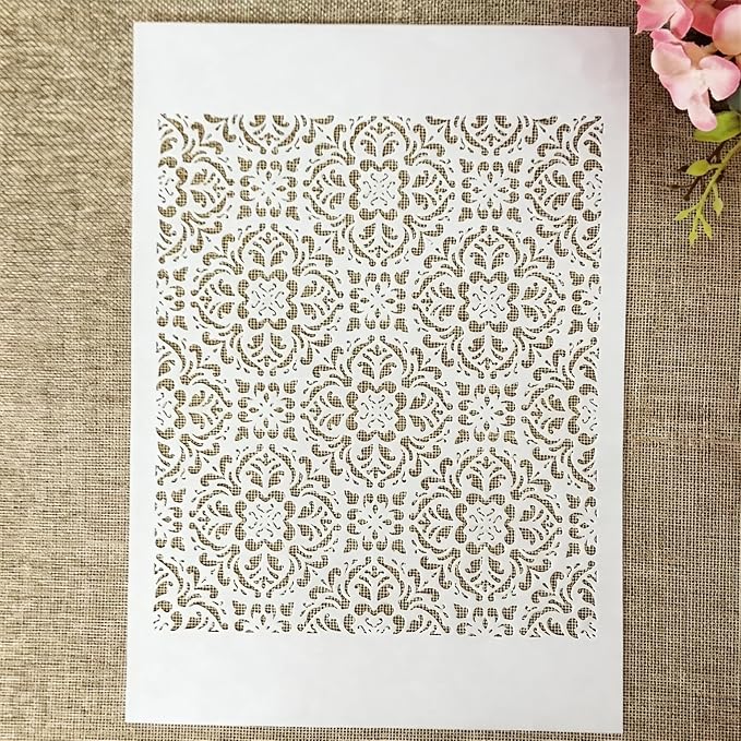 TIAMECH A4 Reusable Damask Frame Stencil by TIAMECH