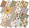 HunnmingRe 20 Pcs 10''x10'' Highland Cow Quilting Fabric Square Cow Precuts by HunnmingRe