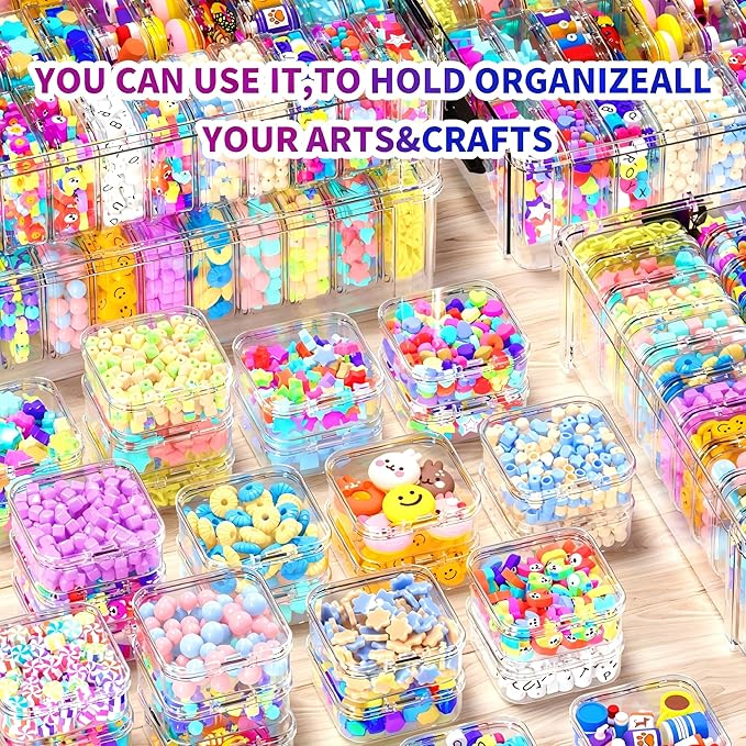 Bead Organizer Box 120 Pcs, 4-Tier Large Capacity Stackable Bead Storage - Image 5