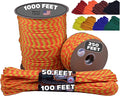BORED? PARACORD! 550 lb Paracord - Ideal for Crafting, Camping, DIY Projects, Active & Military Outdoors - Strong Survival Rope - Tactical Parachute Cord Type III - Search and Rescue 50 Feet