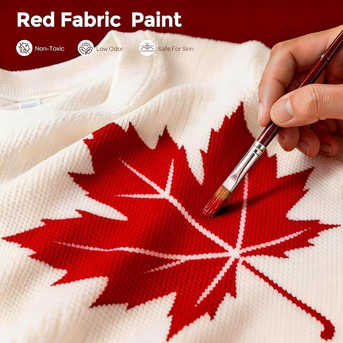 Nicpro Red Fabric Paint, 8.45 oz Fabric Paint - Image 2