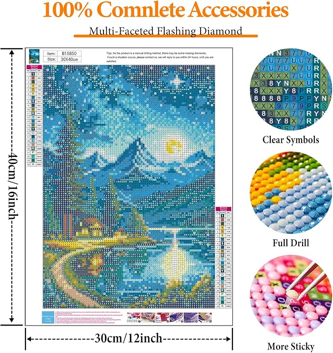 Offito Mountains Moon Lake Diamond Art Kits - Image 4