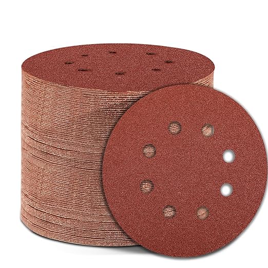240 Grit 5 Inch Sanding Discs Hook and Loop Sandpaper, 150 PCS 8 Hole Adhesive Fine Sand Paper for Random Orbital Sander