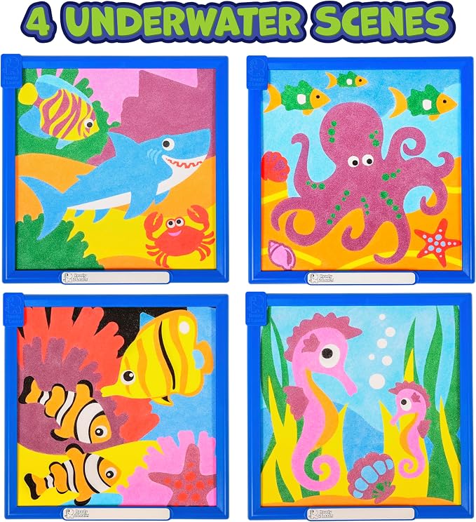 READY 2 LEARN Sand Art Painting | Sea Life | 4 Underwater Scenes | 10 Colors - Image 4