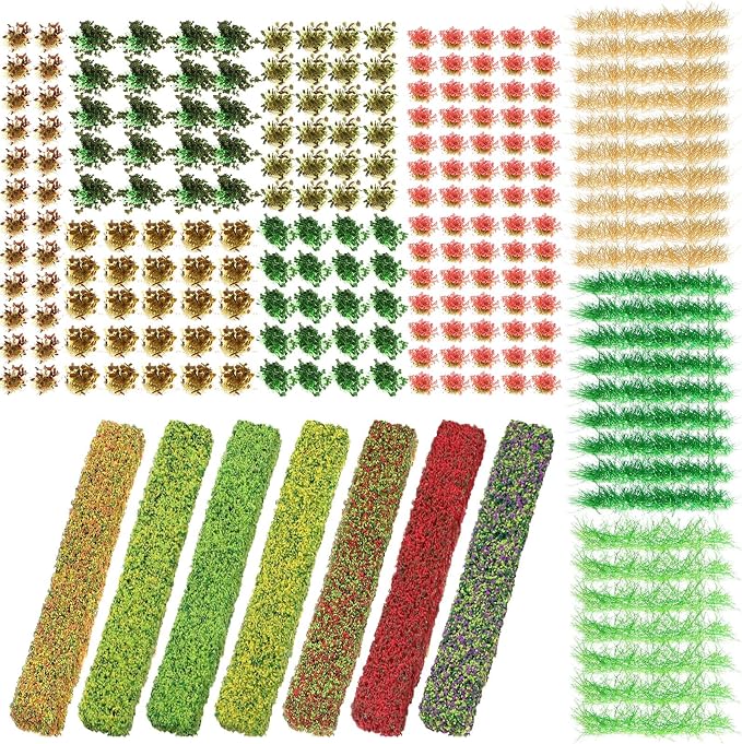 Redbaker 288 Pcs Static Grass Tuft Flower Cluster Vegetation Groups Self by Redbaker