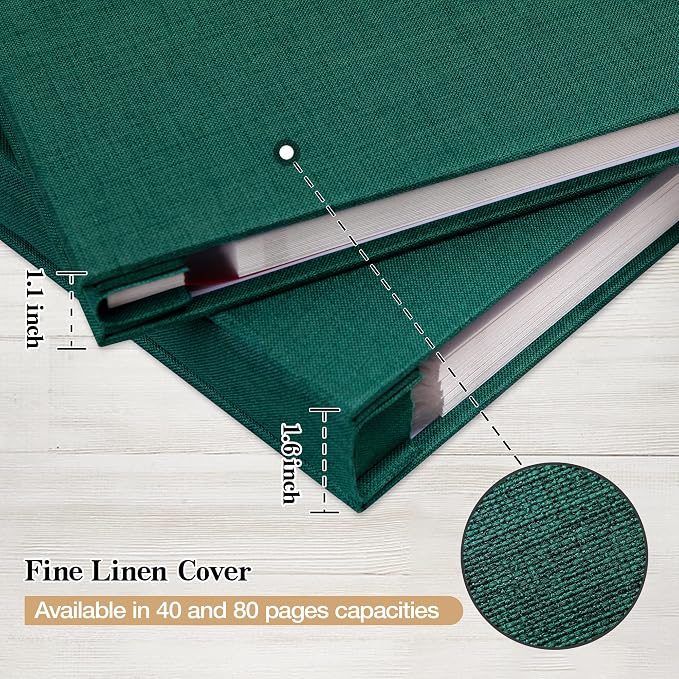 potricher Large Photo Album Self Adhesive 4x6 5x7 8x10 Pictures Linen Cover 80 - Image 5