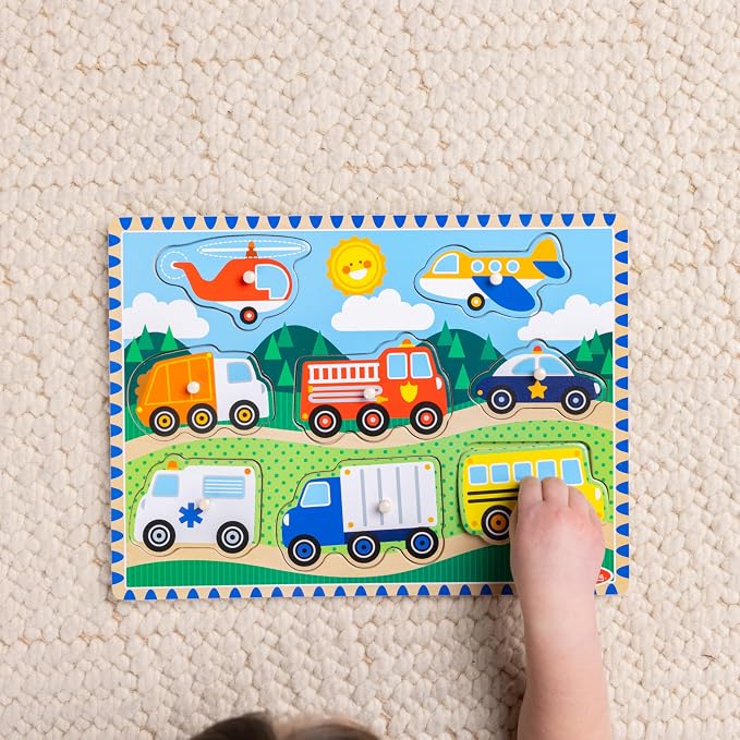 Melissa & Doug Vehicles Wooden Peg Puzzle - Image 4