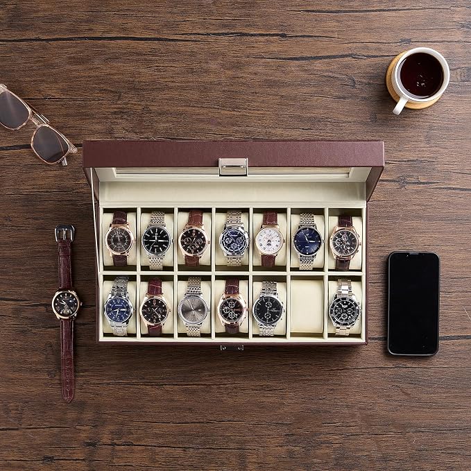 ProCase Watch Box Organizer, 14 Slot Watch Display Case - Image 2